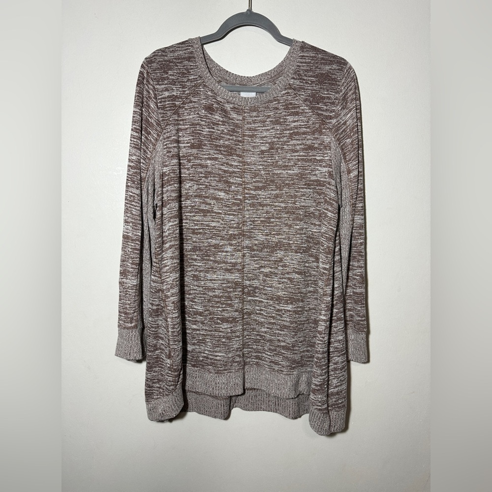 Chico’s Brown Marled Pullover Lightweight Sweater Size 3 (XL)